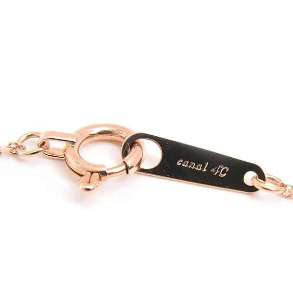 カナルヨンドシー ネックレス レディース ドロップモチーフ スイング 1Pダイヤ ペンダント ピンクゴールド K18PG Canal 4℃ 中古