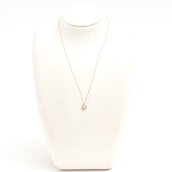 カナルヨンドシー ネックレス レディース ドロップモチーフ スイング 1Pダイヤ ペンダント ピンクゴールド K18PG Canal 4℃ 中古