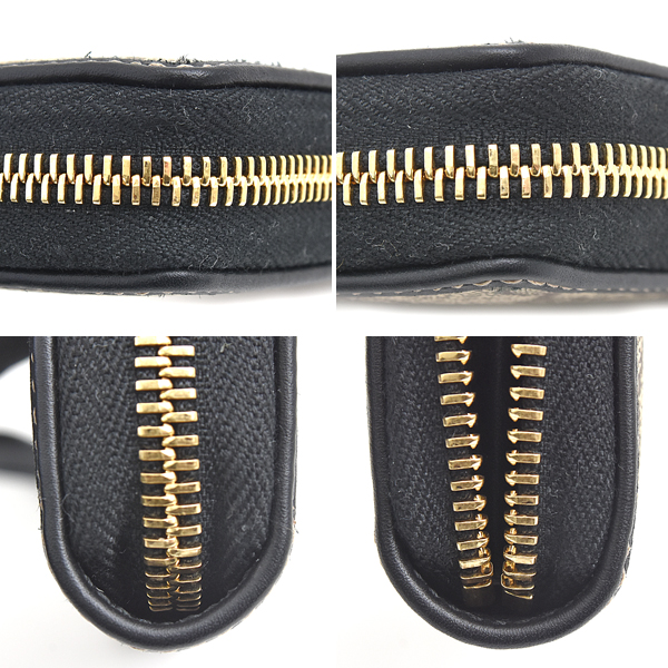 グッチ 財布 レディース GGエンブレム ジップアラウンドウォレット ベージュ×ブラック GUCCI 819122 FAD6L 9741 PVC 未使用展示品