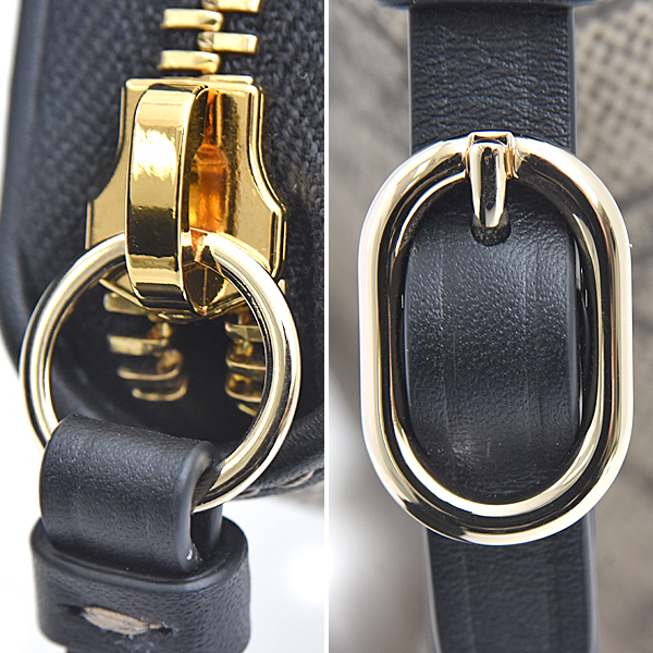 グッチ 財布 レディース GGエンブレム ジップアラウンドウォレット ベージュ×ブラック GUCCI 819122 FAD6L 9741 PVC 未使用展示品