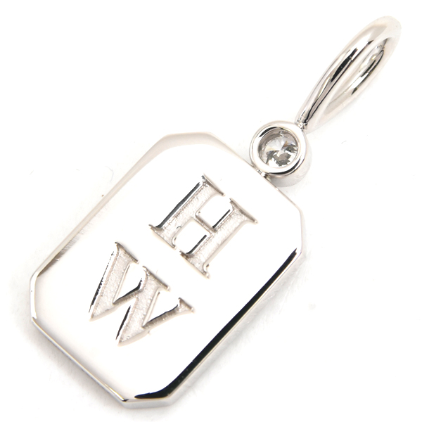 ハリーウィンストン ペンダント レディース HWロゴ パヴェダイヤ ペンダント プラチナ HARRY WINSTON PT950 中古