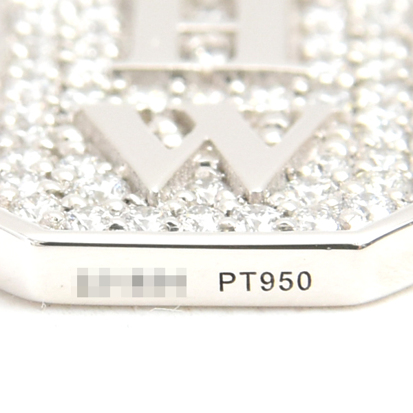 ハリーウィンストン ペンダント レディース HWロゴ パヴェダイヤ ペンダント プラチナ HARRY WINSTON PT950 中古