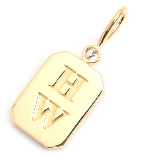 ハリーウィンストン ペンダント レディース HWロゴ パヴェダイヤ ペンダント ゴールド HARRY WINSTON 750YG 中古