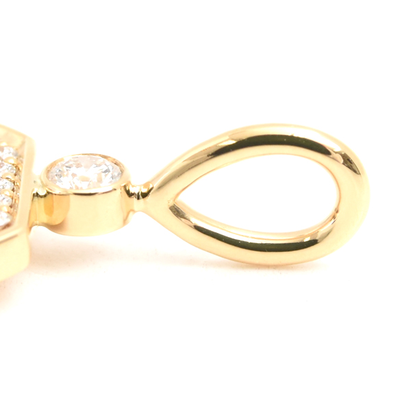 ハリーウィンストン ペンダント レディース HWロゴ パヴェダイヤ ペンダント ゴールド HARRY WINSTON 750YG 中古