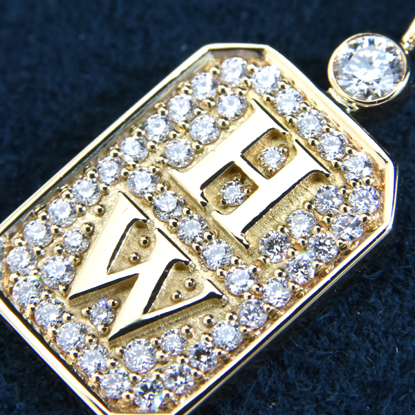 ハリーウィンストン ペンダント レディース HWロゴ パヴェダイヤ ペンダント ゴールド HARRY WINSTON 750YG 中古