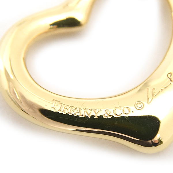 ティファニー ネックレス レディース オープンハート ペンダント エルサペレッティ イエローゴールド 750YG TIFFANY 中古