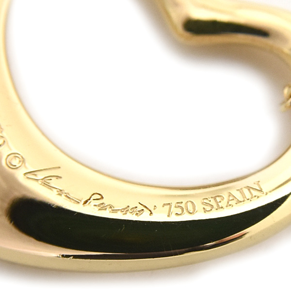 ティファニー ネックレス レディース オープンハート ペンダント エルサペレッティ イエローゴールド 750YG TIFFANY 中古