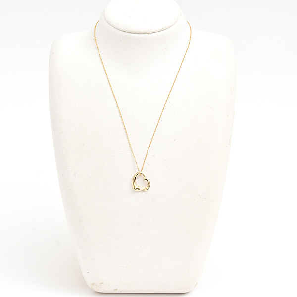 ティファニー ネックレス レディース オープンハート ペンダント エルサペレッティ イエローゴールド 750YG TIFFANY 中古