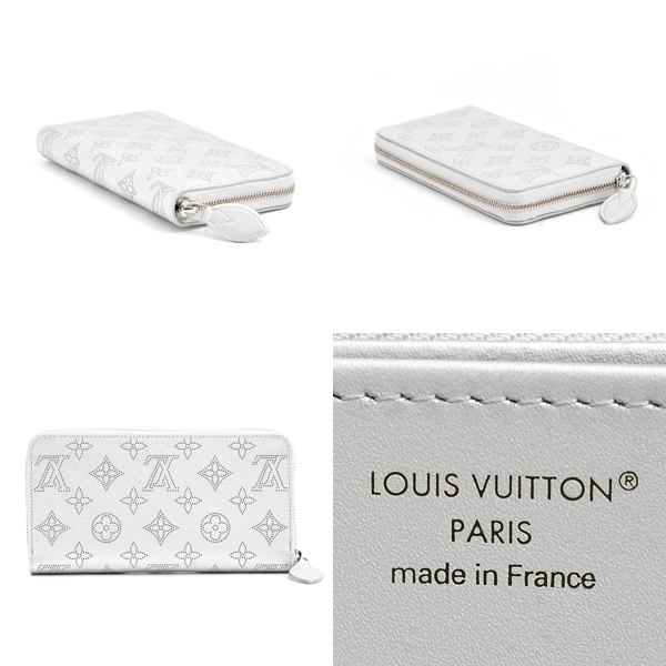 ルイヴィトン 財布 レディース マヒナ ジッピーウォレット ラウンドファスナー長財布 シルバー M26940 Louis Vuitton 中古