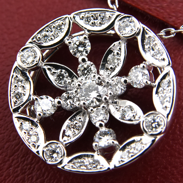 モニッケンダム ネックレス レディース ホワイトポージー ダイヤモンド ネックレス D0.46ct プラチナ MONNICKENDAM PT900 中古