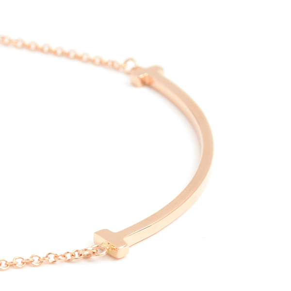 ティファニー ネックレス レディース Tスマイル スモール ピンクゴールド 750PG TIFFANY 中古