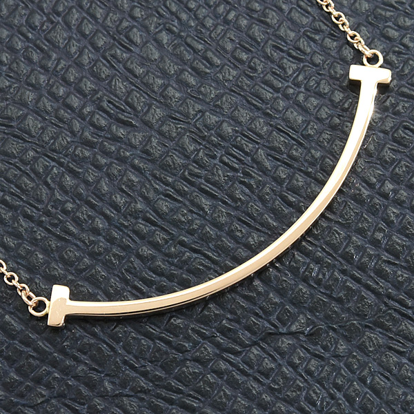 ティファニー ネックレス レディース Tスマイル スモール ピンクゴールド 750PG TIFFANY 中古