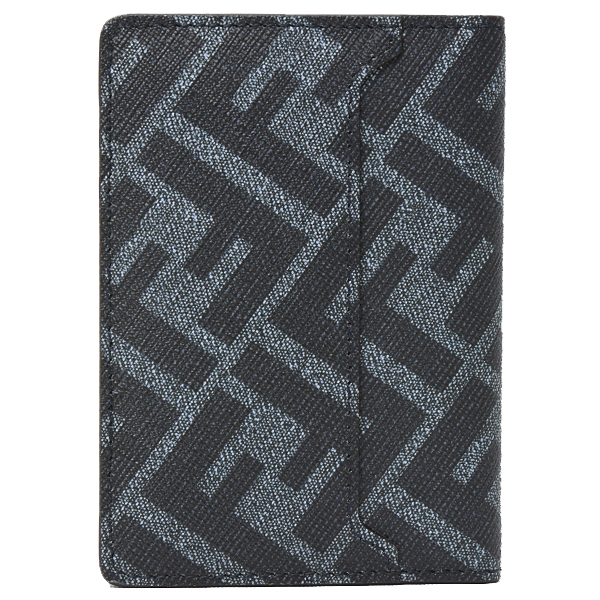 フェンディ カードケース メンズ ダイアゴナル カードケース PVC×レザー ブルー FENDI 7M0349ASICF1O97 中古