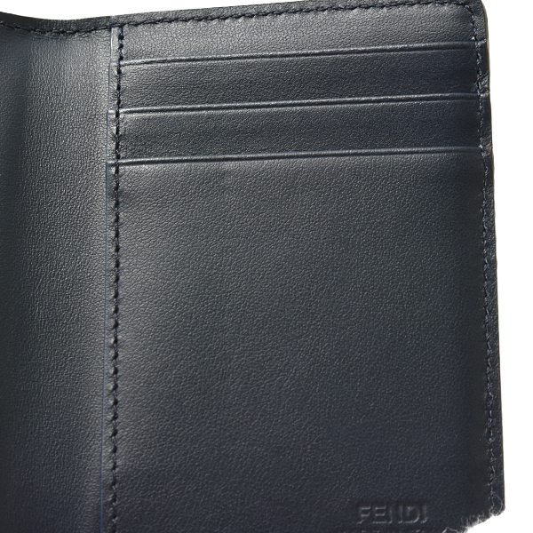 フェンディ カードケース メンズ ダイアゴナル カードケース PVC×レザー ブルー FENDI 7M0349ASICF1O97 中古