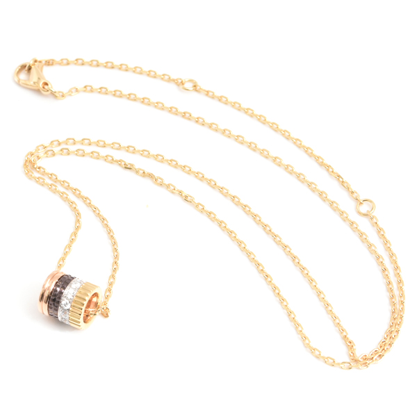ブシュロン ネックレス レディース キャトルクラシック スモール ダイヤ ネックレス ゴールド BOUCHERON 750YG×WG×PG 中古