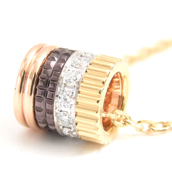 ブシュロン ネックレス レディース キャトルクラシック スモール ダイヤ ネックレス ゴールド BOUCHERON 750YG×WG×PG 中古