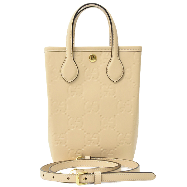 グッチ バッグ レディース スーパーミニバッグ ジャンボGG グッチシマ ベージュ レザー GUCCI 790133 未使用展示品