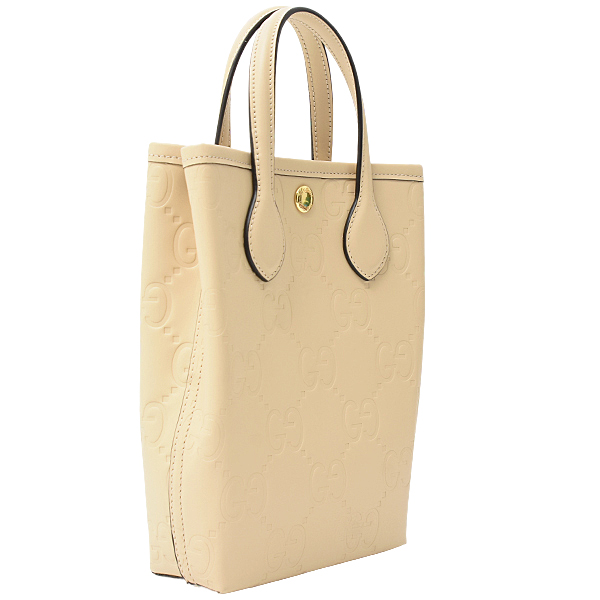 グッチ バッグ レディース スーパーミニバッグ ジャンボGG グッチシマ ベージュ レザー GUCCI 790133 未使用展示品