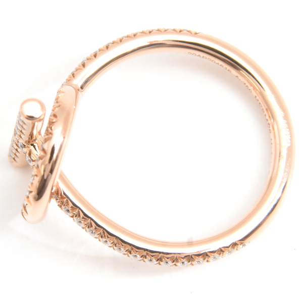 エルメス 指輪 レディース エシャペ PM ダイヤモンド リング 53号 ピンクゴールド HERMES 750PG 中古