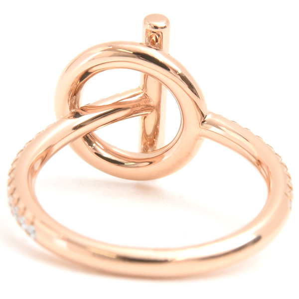 エルメス 指輪 レディース エシャペ PM ダイヤモンド リング 53号 ピンクゴールド HERMES 750PG 中古