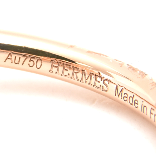 エルメス 指輪 レディース エシャペ PM ダイヤモンド リング 53号 ピンクゴールド HERMES 750PG 中古