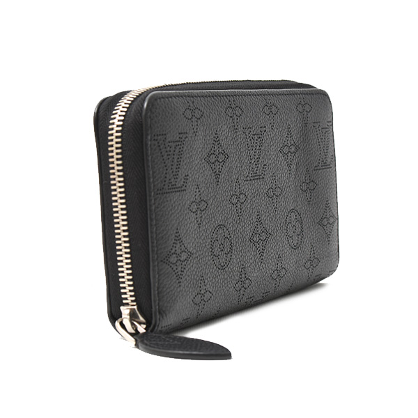 ルイヴィトン 財布 レディース メンズ ジッピーウォレット ラウンドファスナー長財布 マヒナ ノワール Louis Vuitton M61867 中古