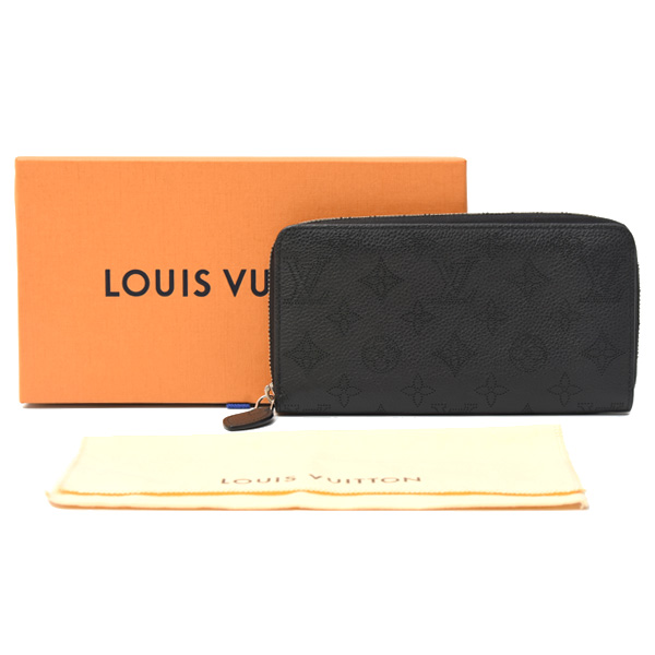 ルイヴィトン 財布 レディース メンズ ジッピーウォレット ラウンドファスナー長財布 マヒナ ノワール Louis Vuitton M61867 中古