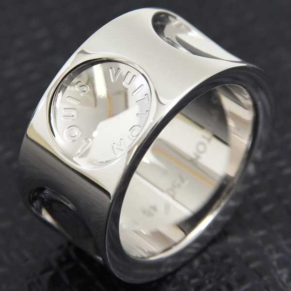 ルイヴィトン 指輪 レディース グランドバーグ アンプラント リング 48号 ホワイトゴールド Louis Vuitton 750WG 中古