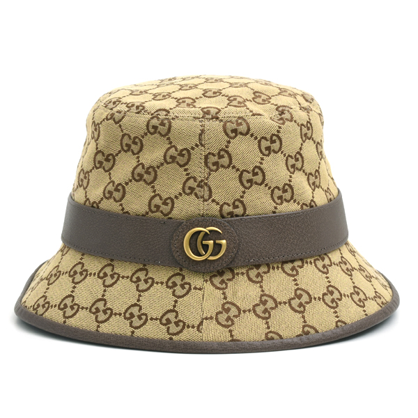 グッチ 帽子 メンズ GGキャンバス フェドラハット  Lサイズ 59cm キャンバス ベージュ ブラウン 576587 GUCCI 中古
