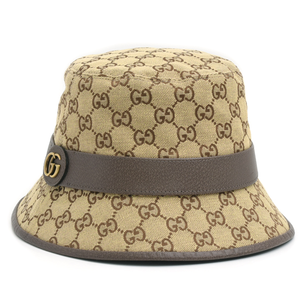 グッチ 帽子 メンズ GGキャンバス フェドラハット  Lサイズ 59cm キャンバス ベージュ ブラウン 576587 GUCCI 中古