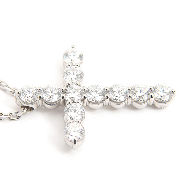 スタージュエリー ネックレス レディース ダイヤ クロス ペンダント D0.50ct プラチナ PT950 STAR JEWELRY 1XN0707 中古