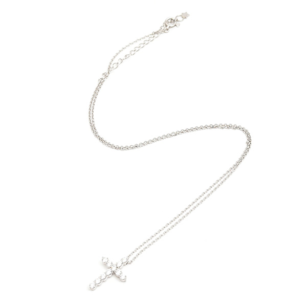 スタージュエリー ネックレス レディース ダイヤ クロス ペンダント D0.50ct プラチナ PT950 STAR JEWELRY 1XN0707 中古