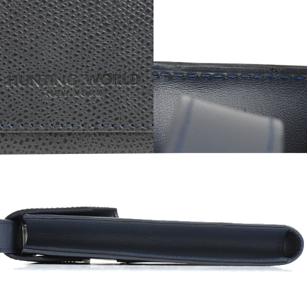 ハンティングワールド バッグ レディース メンズ スマートフォンケース282CGR レザー ネイビー HUNTING WORLD 中古