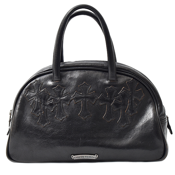 クロムハーツ バッグ メンズ セメタリークロスパッチ GYM SM レザー ブラック CHROME HEARTS 中古