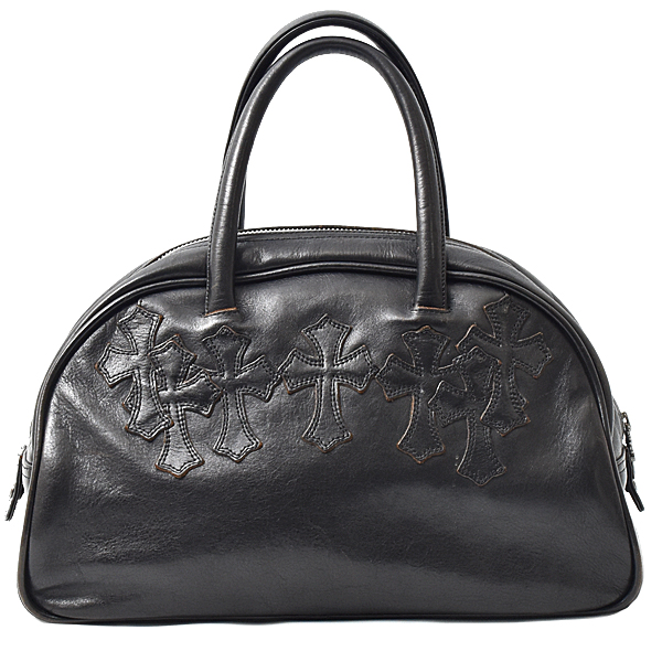 クロムハーツ バッグ メンズ セメタリークロスパッチ GYM SM レザー ブラック CHROME HEARTS 中古