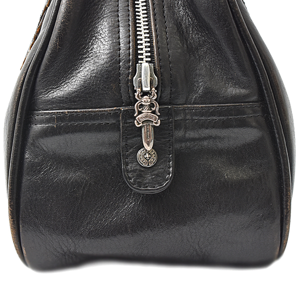 クロムハーツ バッグ メンズ セメタリークロスパッチ GYM SM レザー ブラック CHROME HEARTS 中古