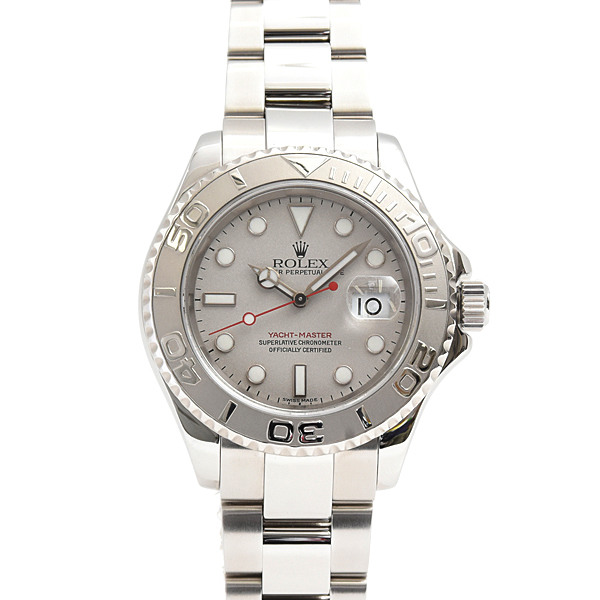 ロレックス 時計 メンズ ヨットマスター ロレジウム K番 自動巻 シルバー文字盤 ROLEX 16622 SS×PT 中古
