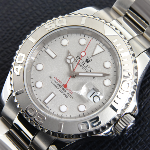 ロレックス 時計 メンズ ヨットマスター ロレジウム K番 自動巻 シルバー文字盤 ROLEX 16622 SS×PT 中古