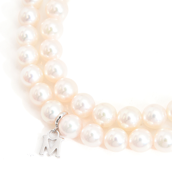 ミキモト ネックレス レディース ベビーパール Mチャーム付 ロングネックレス 4.9mm～5.5mm シルバー MIKIMOTO SV925 中古