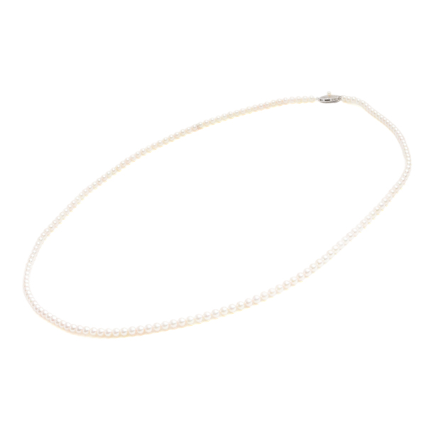 ミキモト ネックレス レディース ベビーパール Mチャーム付 ロングネックレス 4.9mm～5.5mm シルバー MIKIMOTO SV925 中古