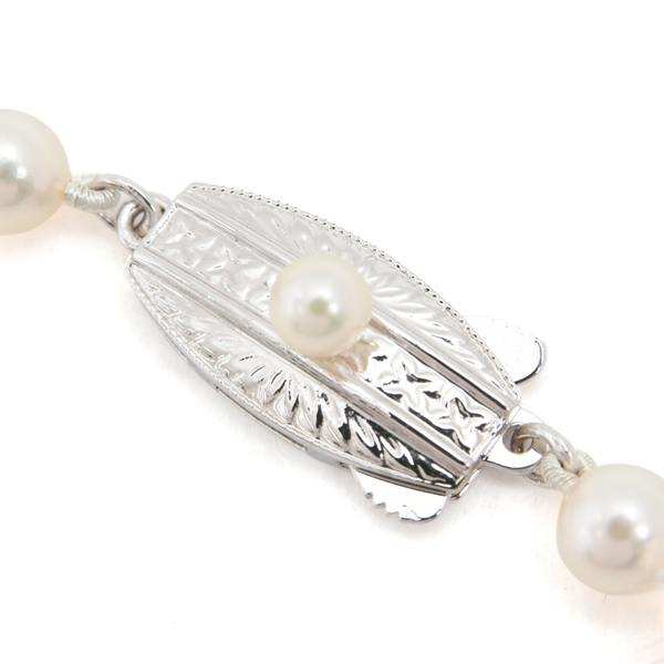 ミキモト ネックレス レディース ベビーパール Mチャーム付 ロングネックレス 4.9mm～5.5mm シルバー MIKIMOTO SV925 中古