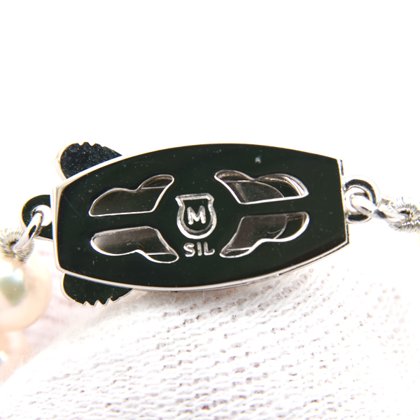 ミキモト ネックレス レディース ベビーパール Mチャーム付 ロングネックレス 4.9mm～5.5mm シルバー MIKIMOTO SV925 中古