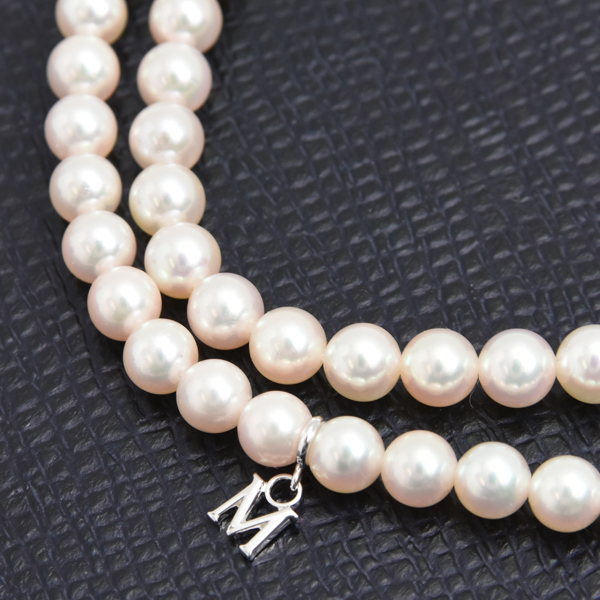 ミキモト ネックレス レディース ベビーパール Mチャーム付 ロングネックレス 4.9mm～5.5mm シルバー MIKIMOTO SV925 中古