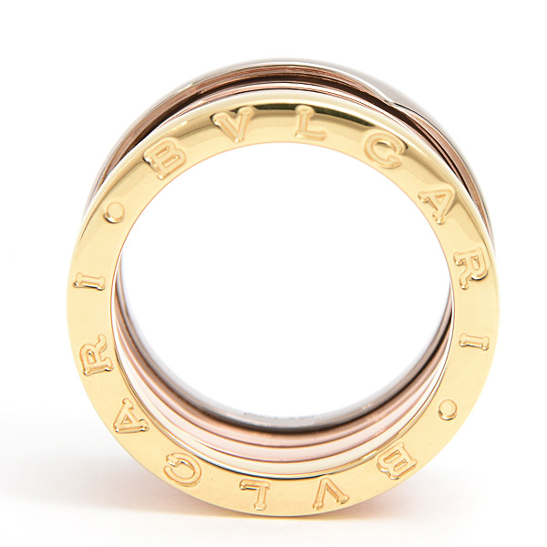 ブルガリ 指輪 レディース メンズ ビーゼロワン B-ZERO1 パーフェクトミステイク リング 56号 実寸15号 ゴールド 750YG×WG×PG BVLGARI 中古