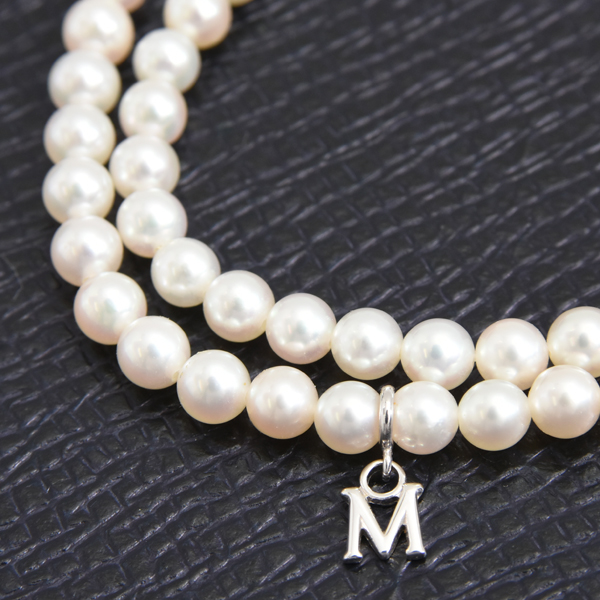 ミキモト ネックレス レディース ベビーパール Mチャーム付 ネックレス 4.0mm～4.4mm ホワイトゴールド MIKIMOTO K18WG 中古