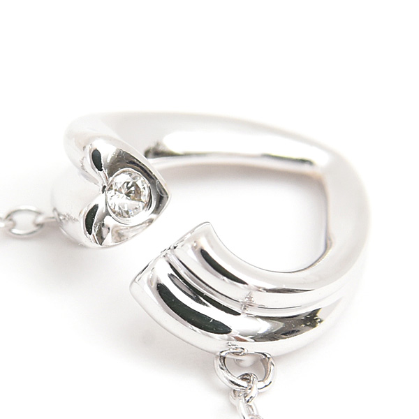 ティファニー ネックレス レディース テンダネスハート 2Pダイヤ ペンダント パロマピカソ ホワイトゴールド 750WG 中古