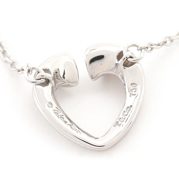 ティファニー ネックレス レディース テンダネスハート 2Pダイヤ ペンダント パロマピカソ ホワイトゴールド 750WG 中古