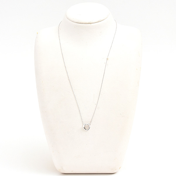 ティファニー ネックレス レディース テンダネスハート 2Pダイヤ ペンダント パロマピカソ ホワイトゴールド 750WG 中古