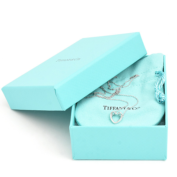 ティファニー ネックレス レディース テンダネスハート 2Pダイヤ ペンダント パロマピカソ ホワイトゴールド 750WG 中古