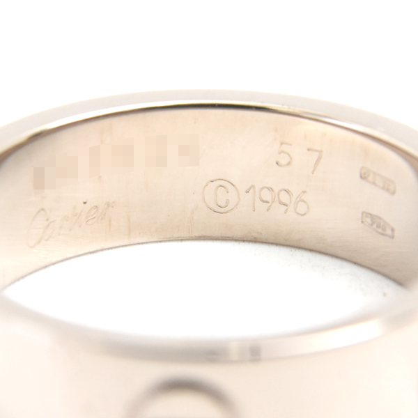 カルティエ 指輪 レディース ラブリング 57号 ホワイトゴールド Cartier 750WG 中古